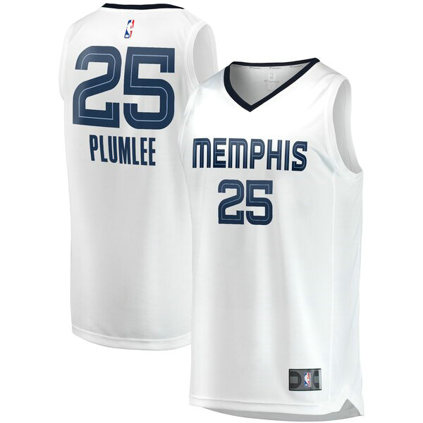 Maillot nba Memphis Grizzlies Association Edition Homme Miles Plumlee 25 Blanc